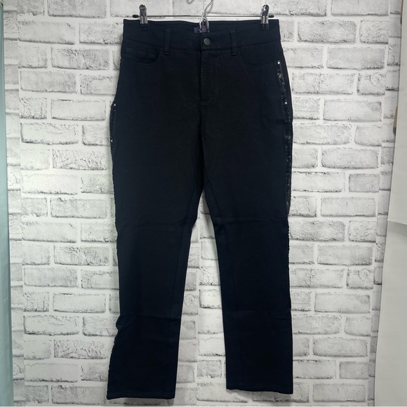 NYDJ Skinny Tuxedo Strip Stretch Tummy Control Jeans 6 - Picture 1 of 10